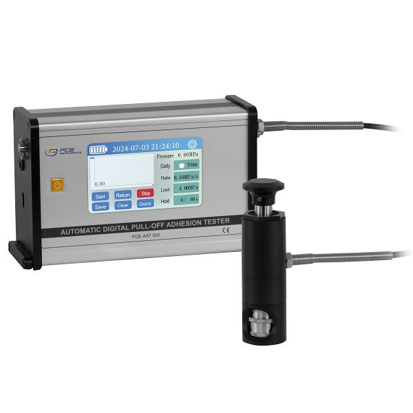 PCE Instruments Automatischer Haftfestigkeitsmesser mit Zubehör, robustes und staubdichtes Gehäuse, selbstausrichtender Messkopf, PCE-AAT 500