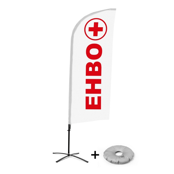 Showdown Displays Beachflag Alu Wind Komplett-Set Erste Hilfe Niederländisch Kreuzständer, BFAW310-CB30-WB-I108