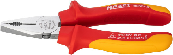 Hazet Kombi-Zange, schutzisoliert, Norm: IEC 60900:2018, DIN ISO 5746, Oberfläche: hochglanzverchromt, schutzisoliert, Länge: 160 mm, 1850VDE-22