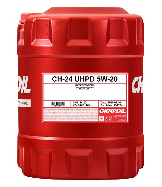 CHEMPIOIL Motorenöl 9124 CH-24 UHPD 5W-20, VE: 20 l, CH9124-20
