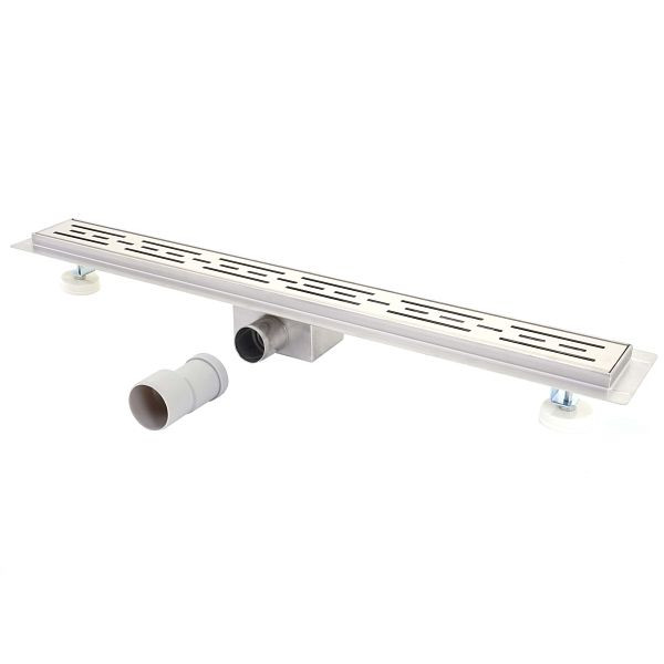 Mendler Duschrinne HWC-D94a, Bodenablauf Abflussrinne Duschablauf, Edelstahl Siphon 50-120cm, 120cm, 64823