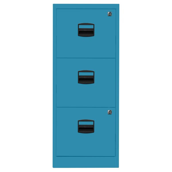 Bisley Home Hängeregistraturschrank PFA, 3 HR-Schubladen, 686 azur, PFA3F686