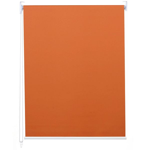 Mendler Rollo HWC-D52, Fensterrollo Seitenzugrollo Jalousie, 90x160cm Sonnenschutz Verdunkelung blickdicht, orange, 63329