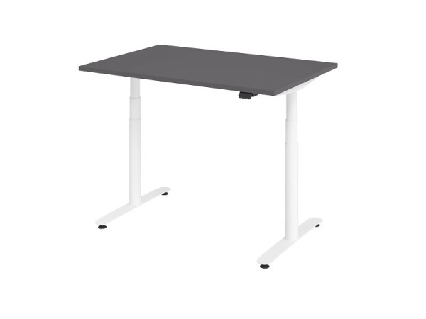 Hammerbacher Sitz-Steh-Schreibtisch elektrisch 120x80cm Graphit/Weiß, VXDLR12/G/W