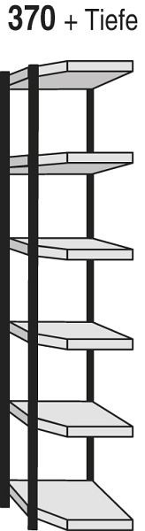 Kerkmann Eckregalfeld Stora 100, T 300 x H 2250 mm, schwarz/lichtgrau, 51243715