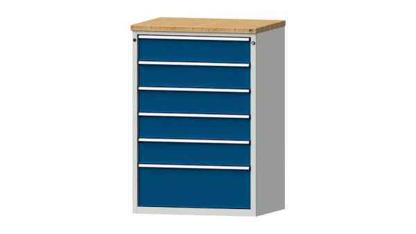 ANKE Werkbänke Schubladenschrank, Modell 4003 V, 915 x 700 x 1320 mm, RAL 7035/5010, BMP 40 mm, 611.305