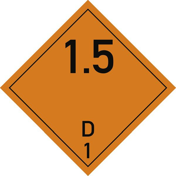Moedel Gefahrzettel Klasse 1 - Unterklasse 1.5/D, Folie, 100x100 mm, 65960