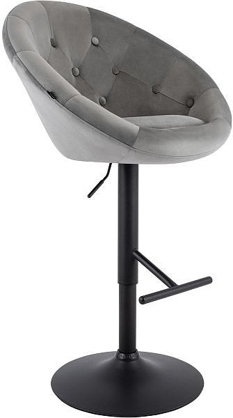 CLP Barhocker London Samt schwarz, grau, 327554, 4255716379667