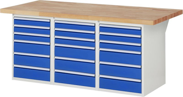 RAU Werkbank Serie 7000 - Modell 7515-4, B2000 x T900 x H890 mm, Systemunterbau B2000 x T850 x H850 mm, 03-7515A4-209B4M.11