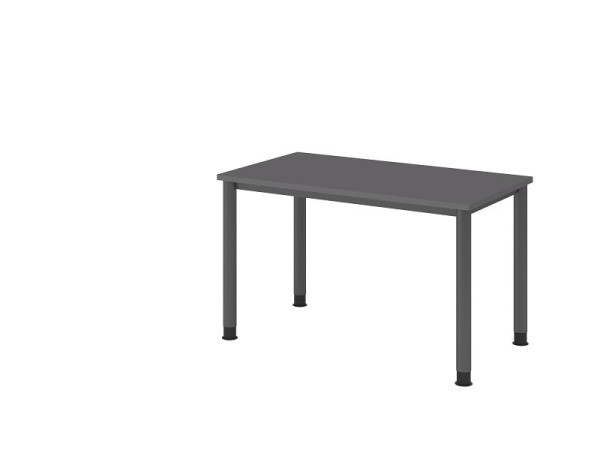 Hammerbacher Schreibtisch HS612, 120 x 67 cm, Platte: Graphit, 25 mm dick, 4-Fuß-Gestell in Graphit, Arbeitshöhe 68,5-81cm, VHS612/G/G