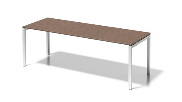 Bisley Cito Schreibtisch, 730 mm höhenfixes U-Gestell, H 19 x B 2200 x T 800 mm, nußbaum/verkehrsweiß, DUF2208WN396