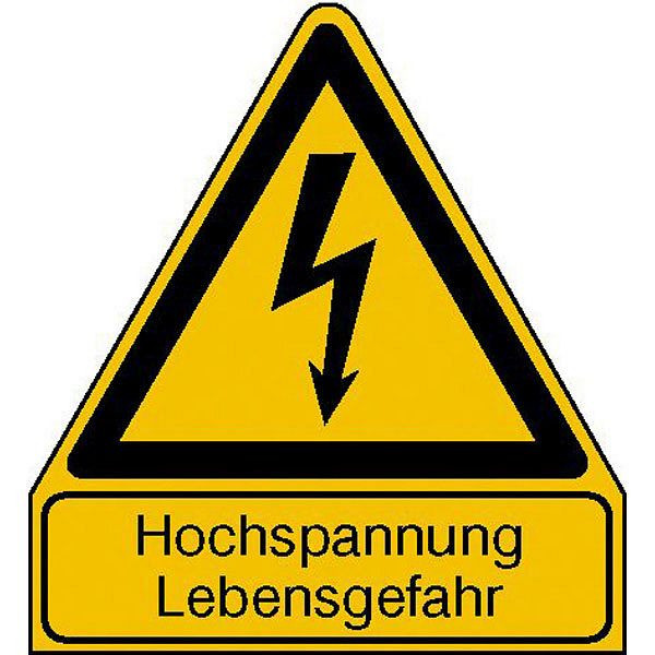 SafetyMarking Warn-Kombischild, Hochspannung Lebensgefahr, BxH 21x23,8 cm, Aluminium, 11.1280