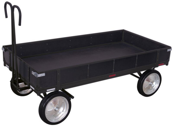 VARIOfit Handpritschenwagen mit Bordwand, Außenmaß: 1.280 x 830 x 1.340 mm, RAL 7016 anthrazitgrau, Radsatz: Vollgummibereifung, zu-15131/AG