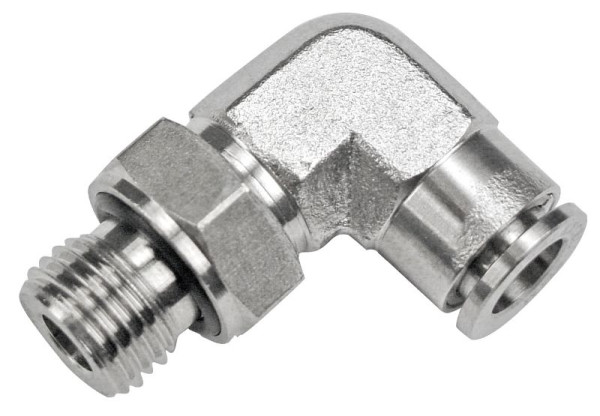 timmer BS-WEd-10-1/4-VA, Winkeleinschraubverschraubung. Dichtung: FKM, Material: Edelstahl, Schlauch-Ø: 10 mm, Gewinde: 1/4'', VE: 10 Stück, 03218063