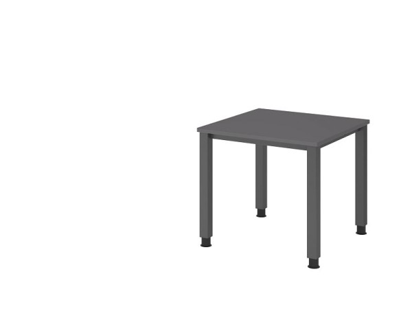 Hammerbacher Schreibtisch 4-Fuß eckig 80x80cm Graphit, Rechteckform, VQS08/G/G