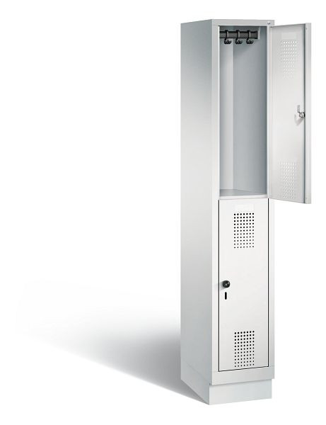 C+P Spind doppelstöckig Evolo, H1800xB320xT500mm, Farbe: Lichtgrau, 48320-10 S10003