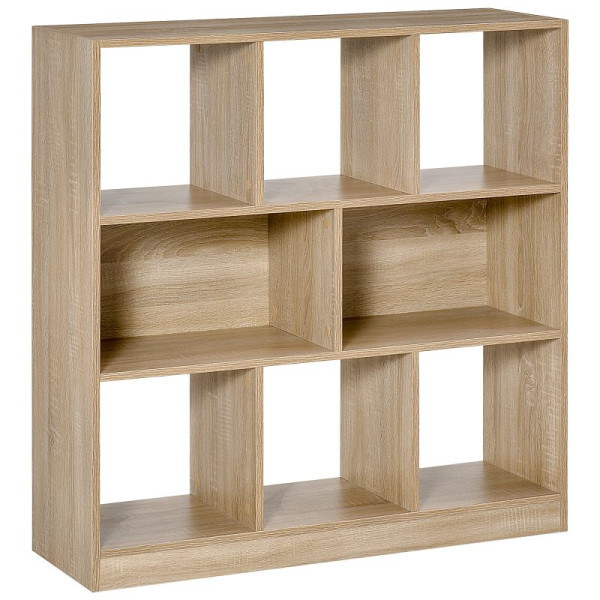 HOMCOM Bücherregal Regal Standregal, 8 Regalfächer, 97,5 x 30 x 100 cm, Eiche, 838-098V90AK
