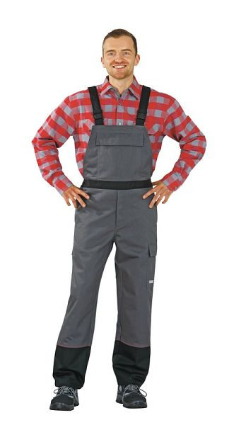 Planam Weld Shield Latzhose, grau/schwarz, Größe 42, 5530042