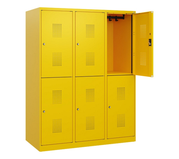C+P Doppelstöckiger Spind Evolo PLUS, 6 Fächer, 1530x1200x500mm, 1023/1023, Zylinderschloss, 0493005-32 S10065