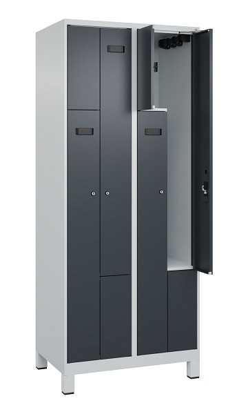C+P Z-Spind Evolo PLUS, Füße, 4 Fächer, 1950x800x500mm, 7035/7016, Zylinderschloss, 049013-224 S10040