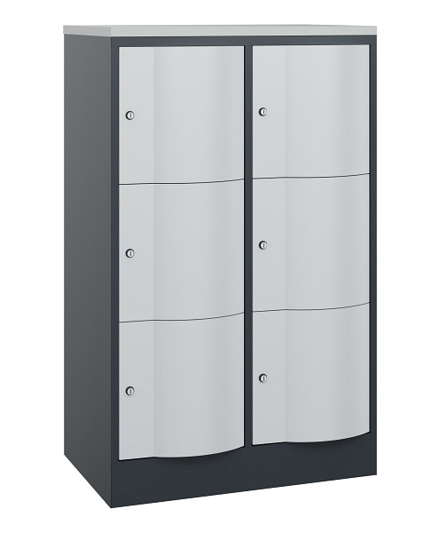 C+P Schließfachschrank Resisto, H1255xB772xT540mm, 7016/7035, 8573-272 S10528