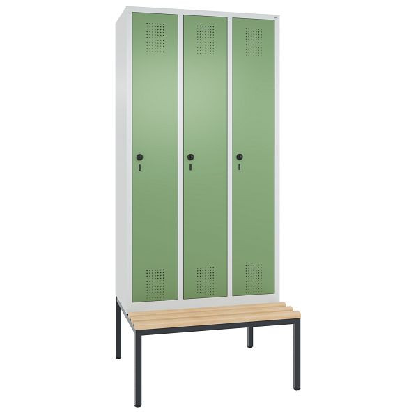 C+P Spind Evolo, 3 Abteile, H2090xB900xT815 mm, Grau/Resedagrün, 48050-30 S10127
