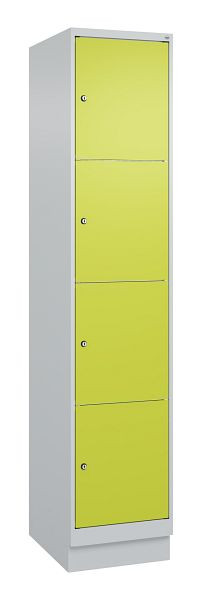 C+P Schließfachschrank Classic PLUS, Sockel, 1950x400x500mm, 7035/0024, mit 4 Fächern, 080020-124 S10010