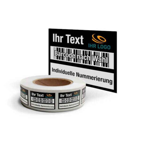 Stein HGS Individuelles Inventarschild mit Barcode, Dokumentenfolie, Dokumentenfolie, VE: 1000 Stück, 60064.0002