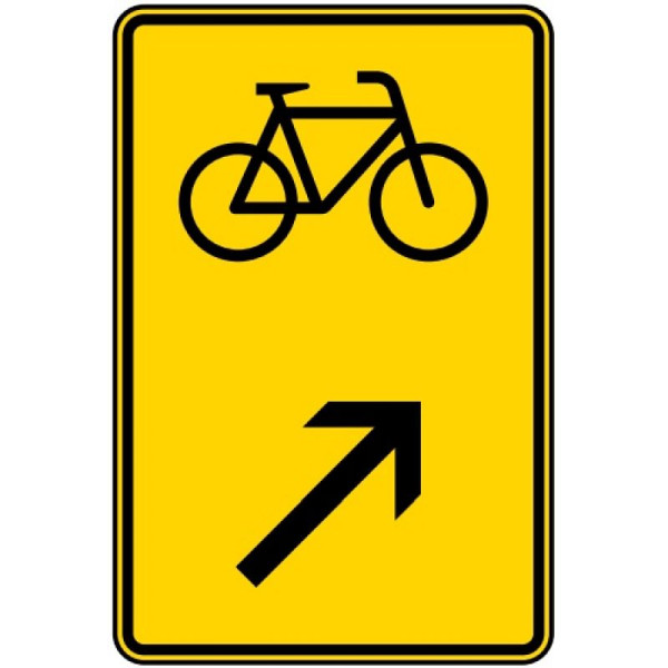 Stein HGS Wegweiser für Radverkehr rechts einordnen Nr. 422-27, 630x420mm /RA1/Alform, 422-27-112