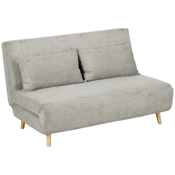 HOMCOM Schlafsofa, Gästebett. 3-fach verstellbare Rückenlehne, Leinenoptik, bis 120 kg, 141 x 90 x 81 cm, Grau, 839-902V00GY