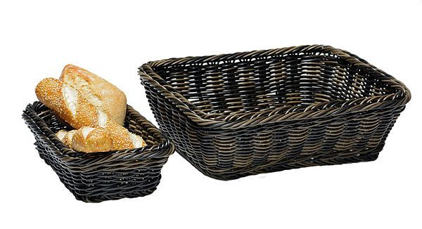 APS GN 1/2 Korb, 32,5 x 26,5 cm, Höhe: 6,5 cm, Polypropylen, schwarz / braun, mit Edelstahldraht im Rand, -PROFI LINE-, 40290