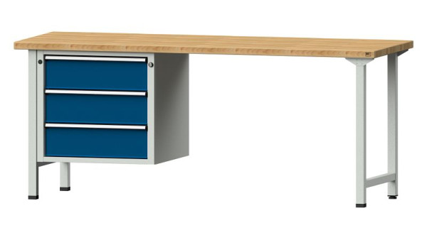 ANKE Werkbänke Kombiwerkbank, Modell 726 V, 2000 x 700 x 840 mm, RAL 7035/5010, BMP 40 mm, 410.744