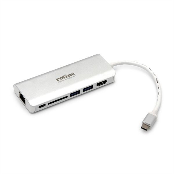 ROLINE Dockingstation USB Typ C, HDMI 4K, USB 3.0 / USB 3.2 Gen 1, SD/MicroSD, G, 12.02.1037