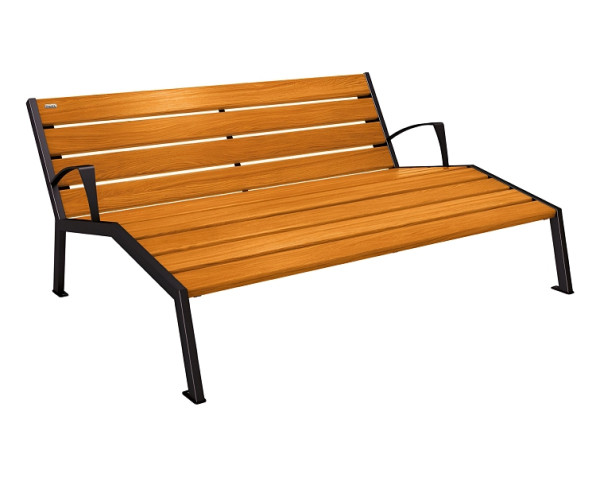 Procity Liegestuhl Silaos 1800 mm, Mit Armlehne, Holz & Stahl, helle Eiche/RAL 9005, 209661.9005.CHEC