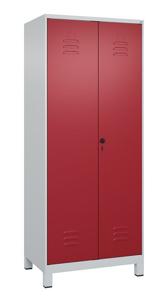 C+P Mehrzweckschrank Classic PLUS, Wäsche-/Kombispind, Füße, 2 Abteile, 1950x800x500mm, 7035/3003, Drehriegel, 080610-22 S10001