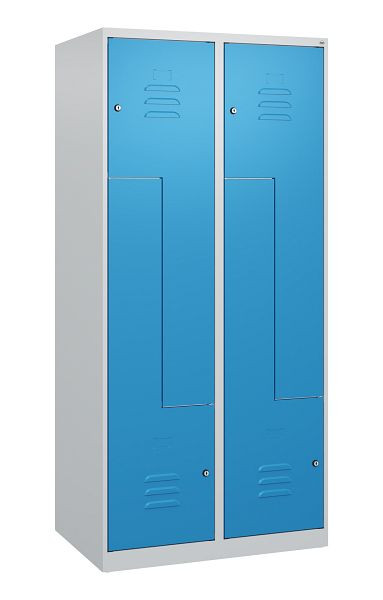 C+P Z-Spind Classic PLUS, 4 Abteile, 1700x800x500mm, 7035/5012, Zylinderschlösser, 0800037-224 S10028