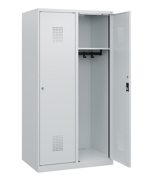 C+P Spind Evolo PLUS, 2 Abteile, 1530x800x500mm, 7035/7035, Zylinderschloss, 0490005-22 S10040