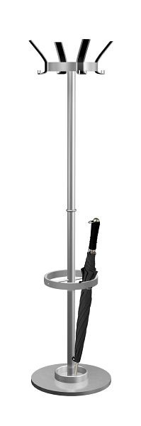 Kerkmann Garderobenständer New Public, Ø 400, H 1770 mm, alusilber/schwarz, 30628414