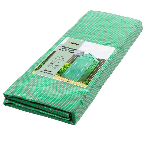 Outsunny Ersatzfolie für Gewächshaus, Ersatzabdeckung mit UV-Schutz, Rolltür, Seitenfenster, 845-944V00GN