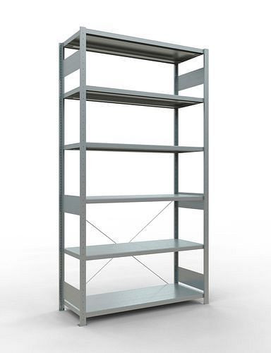 Schulte Fachbodenregal, Grundfeld, 6 Lagerebenen, Kreuzstrebe, Fachlast 250 kg, 1360 x 536 x 2500 mm, 278767