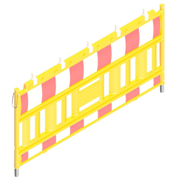 Stein HGS Schrankenzaun -Euro2-, gelb mit rot-weißer Folie, mit Lampenadapter / 16 kg, 33420ka-g