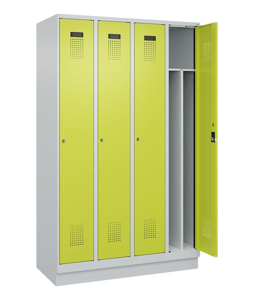 C+P Spind Evolo PLUS, mit Sockel, 4 Abteile, 1950x1200x500mm, 7035/0024, Verschluss Zylinderschloss, 049020-40F S10042