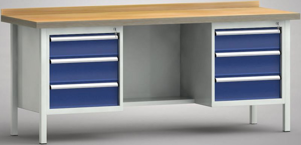 KLW Profi-Werkbank - 2000 x 700 x 905 mm L x T x H (ERGO-Version), WP205E-2000M45-E2002