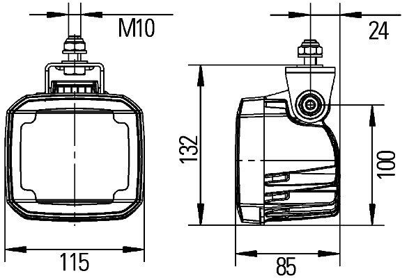 HELLA LED-Arbeitsscheinwerfer - Ultra Beam - 12/24V - 2200lm - Anbau/Schraubanschluss - 4-Punkt Befestigung - Nahfeldausleuchtung, 1GA 995 506-041