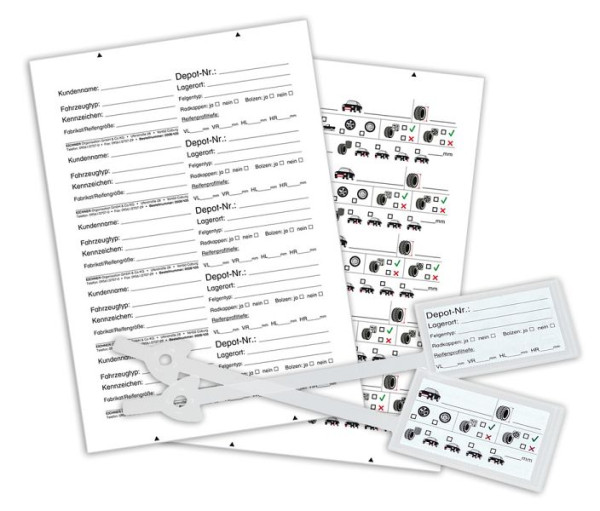 Eichner Rad-/Reifenanhänger, inkl. Etiketten 30 Bögen, VE: 100 Stück, 9208-00646