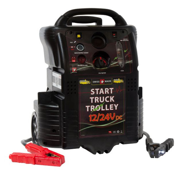 ELMAG Energiestation / Startgerät 12/24V - fahrbar, START TRUCK TROLLEY 6200/3100 Ampere, inklusive LED Beleuchtung an der Negativklemme, 55073