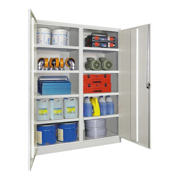 Pavoy Großvolumenschwerlastschrank 1950/1470/630, Trennwand, 8 gepulverte Fachböden, Flügeltüren, Drehgriff mit Zylinderschloss, 36367-147-024-512735