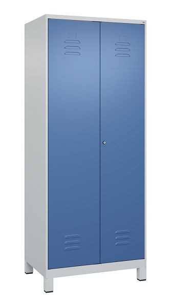 C+P Mehrzweckschrank Classic PLUS, Wäsche-Spind, Füße, 2 Abteile, 1950x800x500mm, 7035/5023, Zylinderschloss, 080012-22B S10020