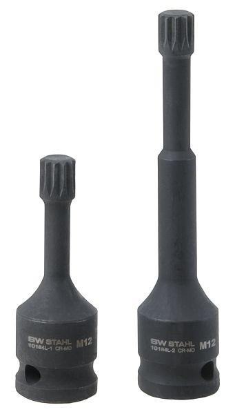 SW-Stahl IMPACT Schraubendreheinsätze, 1/2", M12, Vielzahn, 2-teilig, 10184L