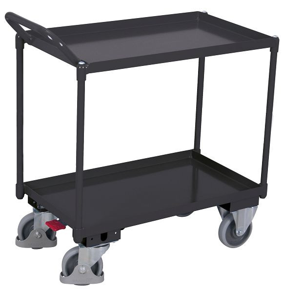 VARIOfit Tischwagen mit 2 Ladeflächen, Außenmaße: 1.165 x 700 x 1.065 mm, RAL 7016 anthrazitgrau, sw-700.523/AG